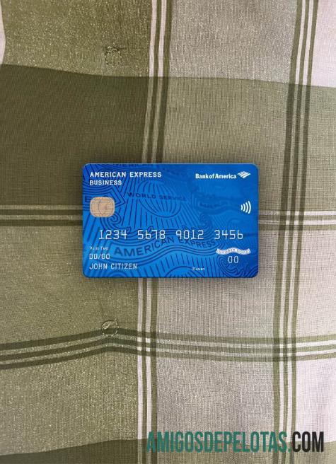 Frente com foto do cartão de visita AMEX do US Bank Of America baixar para verificação